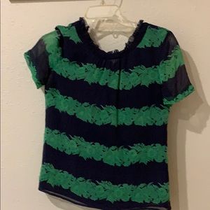 J Crew ruffle neck beanstalk blouse